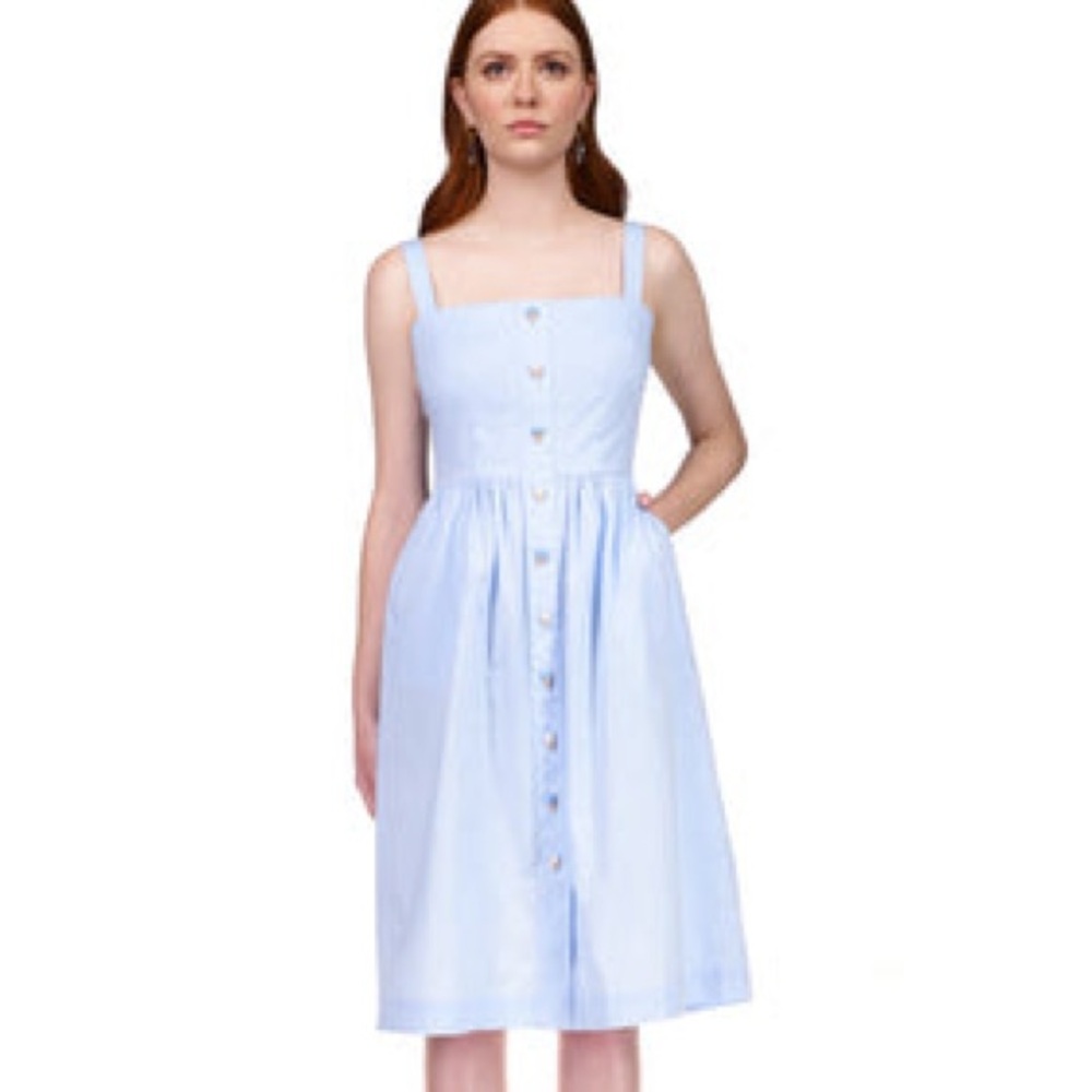 HVN Laura Dress in Light Blue with Ice Cream Buttons